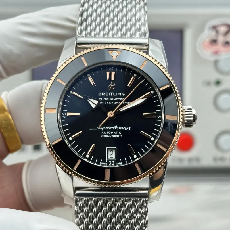 Breitling Superocean Heritage UB2010121B1A1 Replica - Quadrante Nero Maglia Milanese