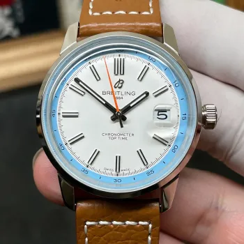 Breitling Top Time Automatic AB3113281A1X1 Replica - Quadrante Bianco Cinturino in Pelle