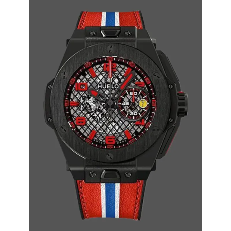 Hublot Big Bang Ferrari 401.CX.1123.VR Replica - Cinturino in Pelle Fibra di Carbonio