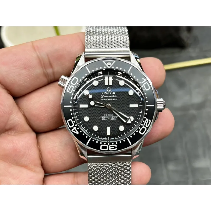 Omega Seamaster 210.30.42.20.01.010 Replica - Quadrante Nero Lunetta Scanalata
