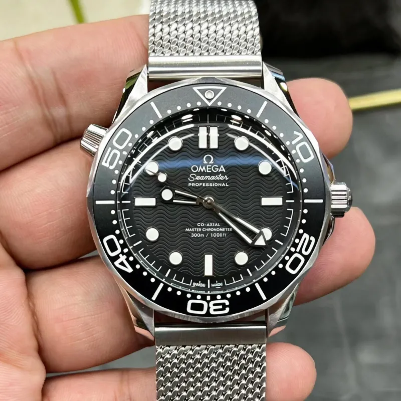 Omega Seamaster 210.30.42.20.01.010 Replica - Quadrante Nero Lunetta Scanalata