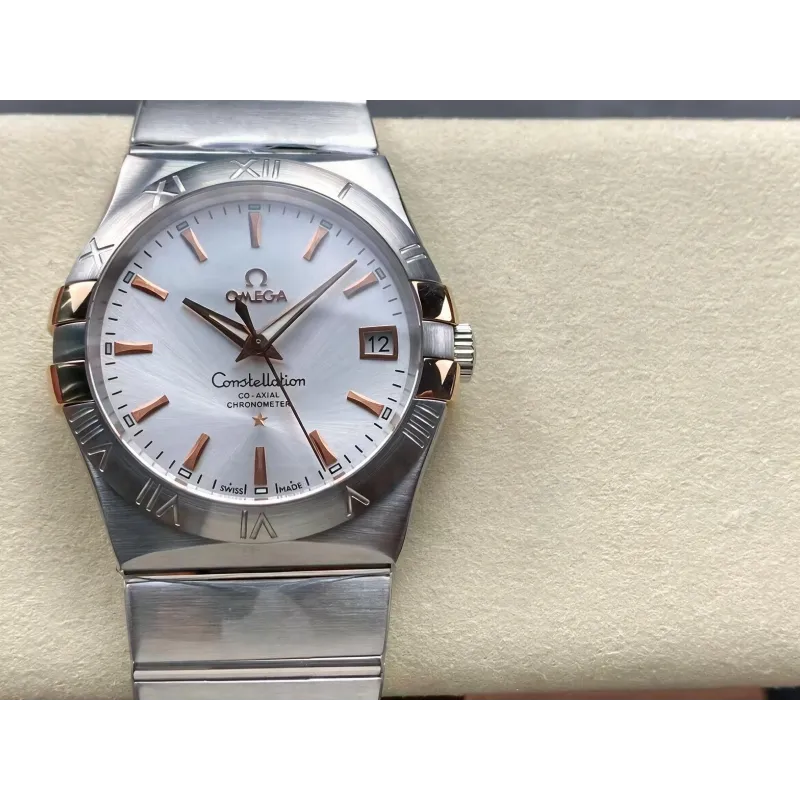 Omega Constellation 123.20.38.21.02.004 Replica - Quadrante Argento Acciaio Inossidabile