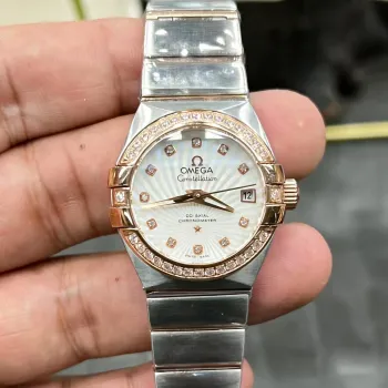 Omega Constellation Unisex 123.25.27.20.55.001 Replica - Quadrante Madreperla Lunetta Scanalata