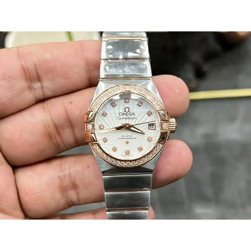 Omega Constellation Unisex 123.25.27.20.55.001 Replica - Quadrante Madreperla Lunetta Scanalata