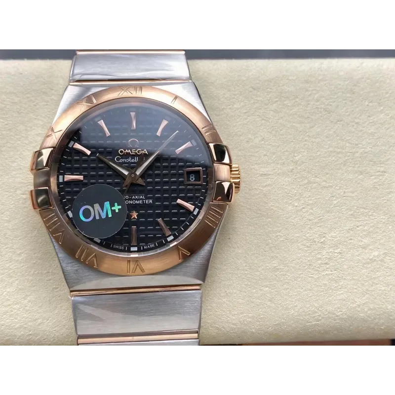 Omega Constellation 123.20.38.21.01.001 Replica - Quadrante Nero Acciaio Inossidabile