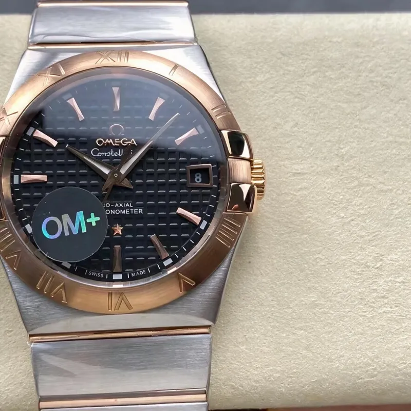 Omega Constellation 123.20.38.21.01.001 Replica - Quadrante Nero Acciaio Inossidabile