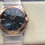 Omega Constellation 123.20.38.21.01.001 Replica - Quadrante Nero Acciaio Inossidabile