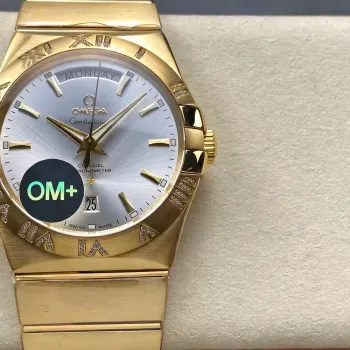 Omega Constellation 123.55.38.22.02.002 Replica - Quadrante Argento Lunetta Scanalata