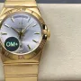 Omega Constellation 123.55.38.22.02.002 Replica - Quadrante Argento Lunetta Scanalata