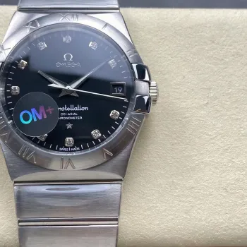 Omega Constellation 123.10.38.21.51.001 Replica - Quadrante Nero Acciaio Inossidabile