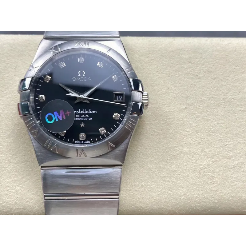 Omega Constellation 123.10.38.21.51.001 Replica - Quadrante Nero Acciaio Inossidabile