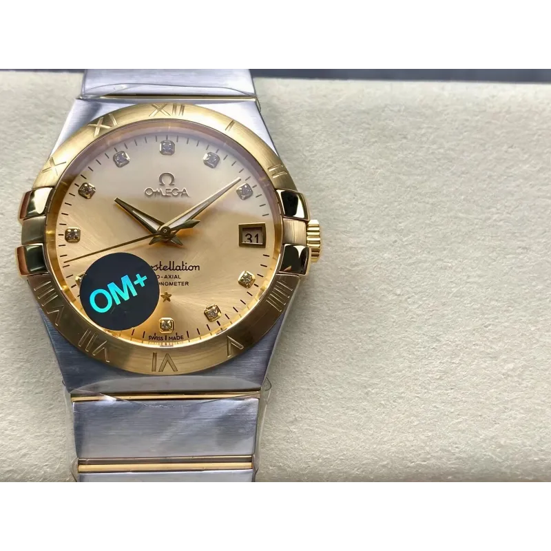 Omega Constellation 123.20.38.21.58.001 Replica - Quadrante Champagne Acciaio Inossidabile
