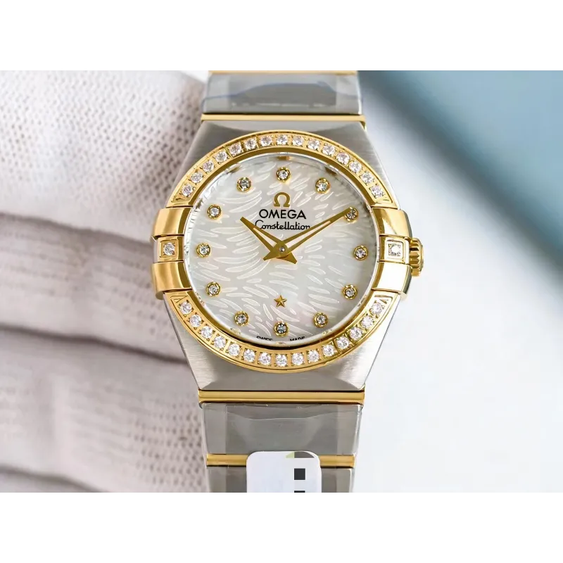 Omega Constellation Donna 123.25.27.20.55.007 Replica - Quadrante Madreperla Lunetta Scanalata