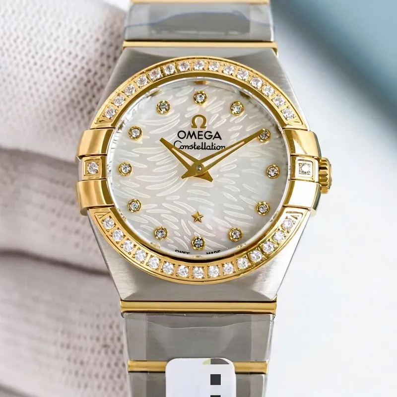 Omega Constellation Donna 123.25.27.20.55.007 Replica - Quadrante Madreperla Lunetta Scanalata