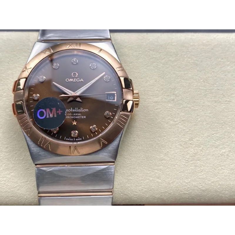 Omega Constellation 123.20.38.21.63.001 Replica - Quadrante Marrone Acciaio Inossidabile