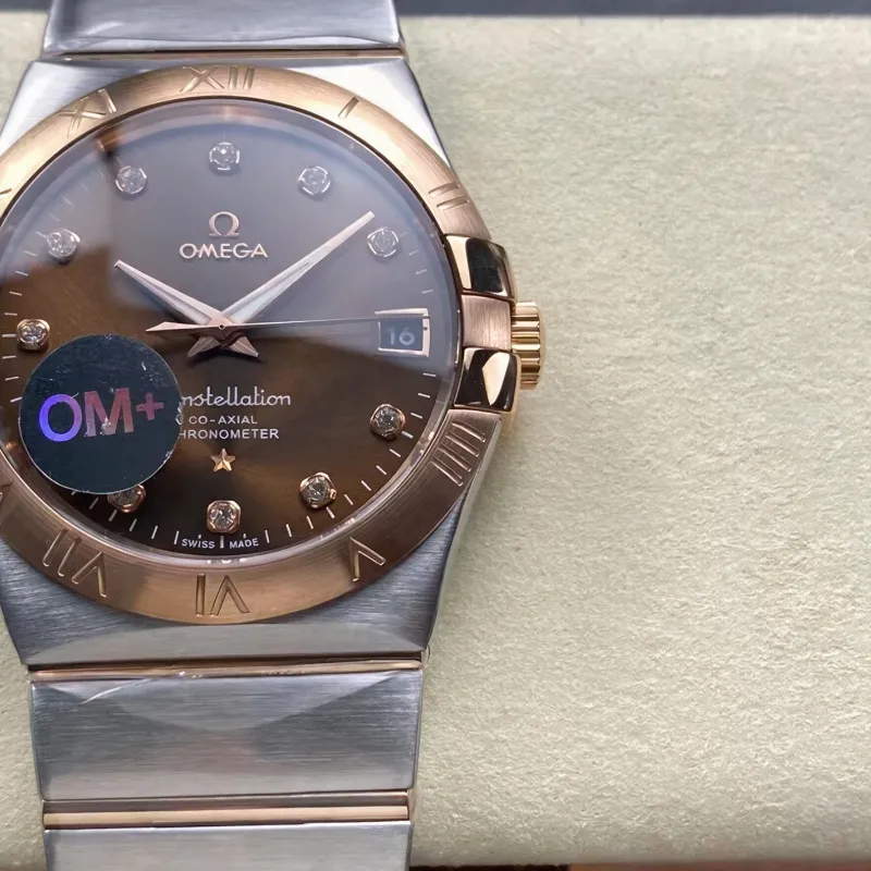 Omega Constellation 123.20.38.21.63.001 Replica - Quadrante Marrone Acciaio Inossidabile
