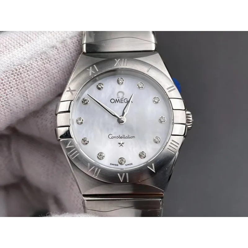 Omega Constellation Unisex 131.10.28.60.55.001 Replica - Quadrante Madreperla Lunetta Scanalata