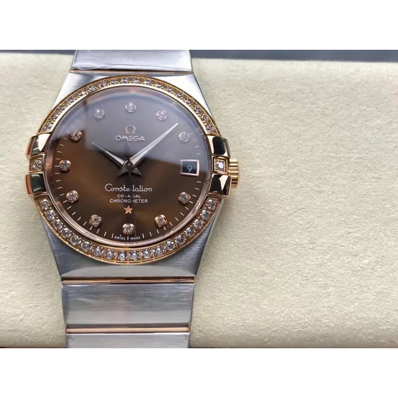 Omega Constellation 123.25.38.21.63.001 Replica - Quadrante Marrone Acciaio Inossidabile