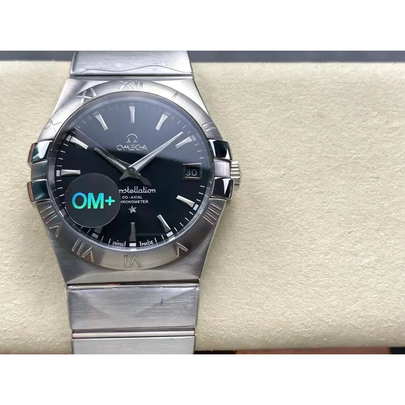 Omega Constellation 123.10.38.21.01.001 Replica - Quadrante Nero Acciaio Inossidabile