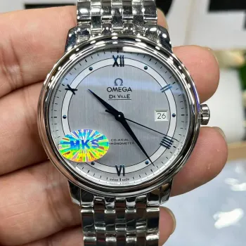 Omega De Ville 424.10.40.20.02.001 Replica - Quadrante Argento Acciaio Inossidabile
