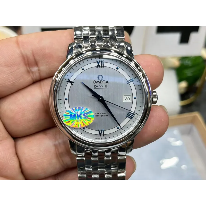 Omega De Ville 424.10.40.20.02.001 Replica - Quadrante Argento Acciaio Inossidabile