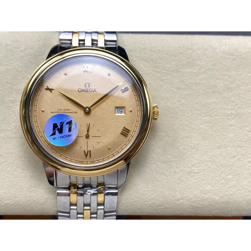 Omega De Ville 434.20.41.20.08.001 Replica - Quadrante Champagne Acciaio Inossidabile
