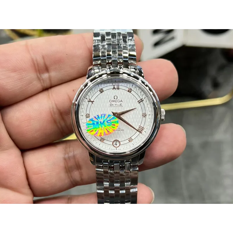 Omega De Ville Donna 424.10.33.20.52.001 Replica - Quadrante Argento Acciaio Inossidabile