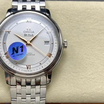 Omega De Ville 424.10.40.20.02.002 Replica - Quadrante Argento Acciaio Inossidabile