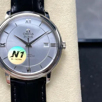 Omega De Ville 424.13.40.20.02.001 Replica - Quadrante Argento Acciaio Inossidabile