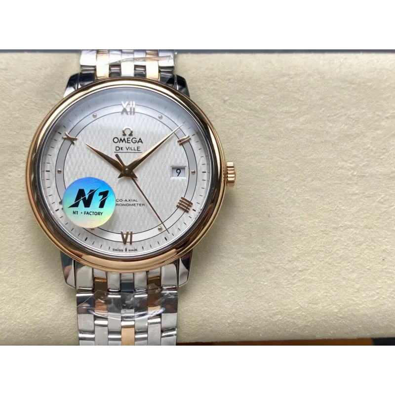 Omega De Ville 424.20.40.20.02.001 Replica - Quadrante Argento Acciaio Inossidabile