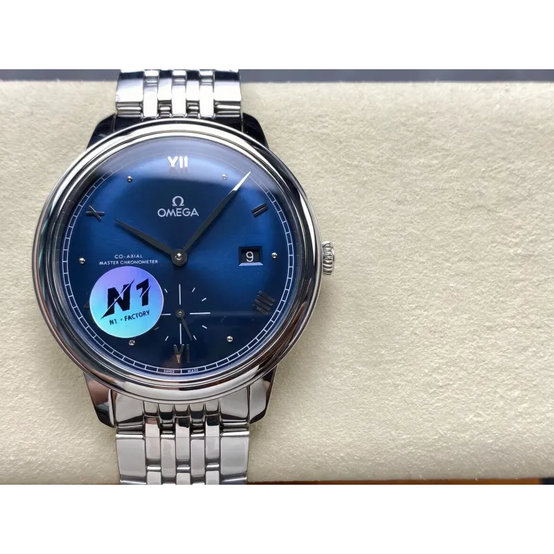 Omega De Ville 434.10.41.20.03.001 Replica - Quadrante Blu Acciaio Inossidabile