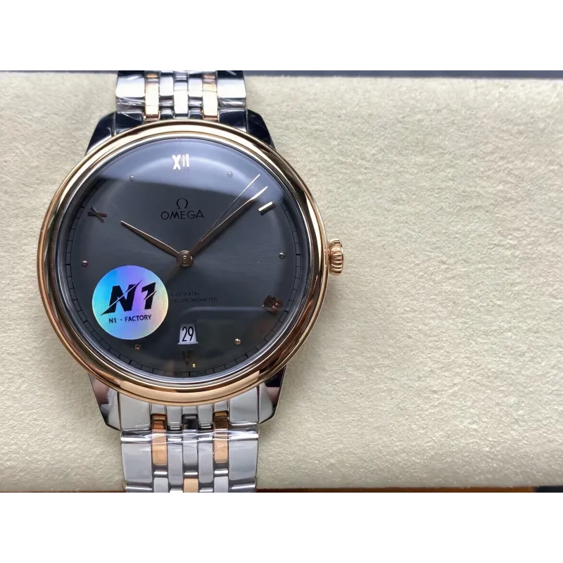Omega De Ville 434.20.40.20.06.001 Replica - Quadrante Grigio Acciaio Inossidabile