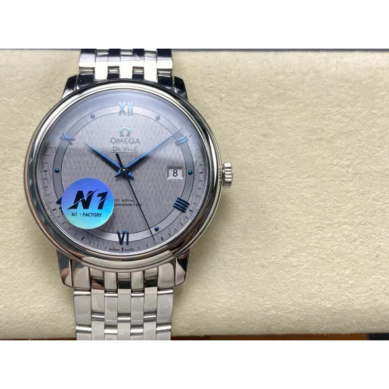 Omega De Ville 424.10.40.20.06.002 Replica - Quadrante Grigio Acciaio Inossidabile
