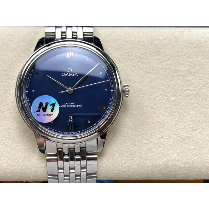 Omega De Ville 434.10.40.20.03.001 Replica - Quadrante Blu Acciaio Inossidabile