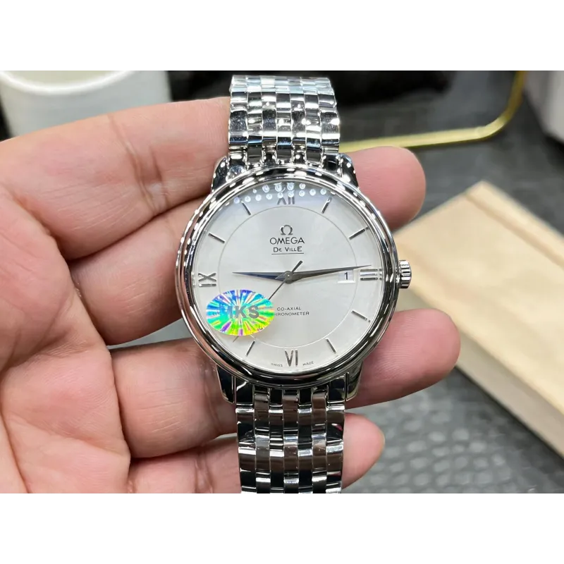 Omega De Ville 424.10.40.20.02.003 Replica - Quadrante Argento Acciaio Inossidabile