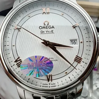 Omega De Ville 424.10.40.20.02.004 Replica - Quadrante Argento Acciaio Inossidabile