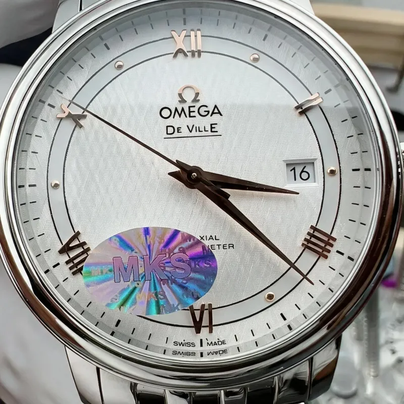 Omega De Ville 424.10.40.20.02.004 Replica - Quadrante Argento Acciaio Inossidabile