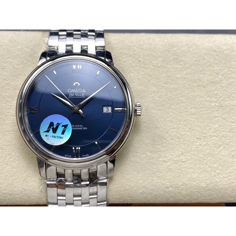 Omega De Ville 424.10.40.20.03.001 Replica - Quadrante Blu Acciaio Inossidabile
