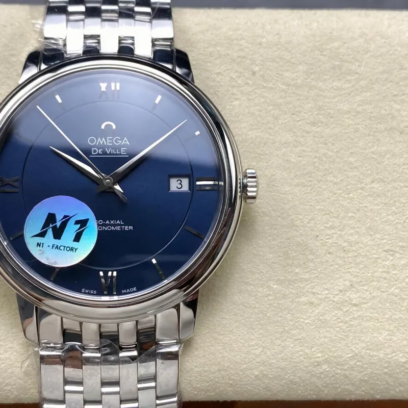 Omega De Ville 424.10.40.20.03.001 Replica - Quadrante Blu Acciaio Inossidabile
