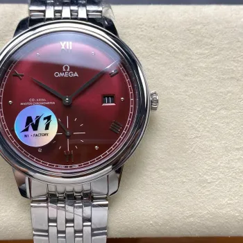 Omega De Ville 434.10.41.20.11.001 Replica - Quadrante Rosso Acciaio Inossidabile