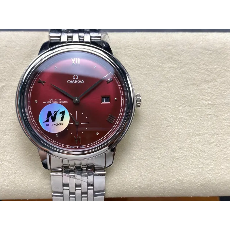 Omega De Ville 434.10.41.20.11.001 Replica - Quadrante Rosso Acciaio Inossidabile