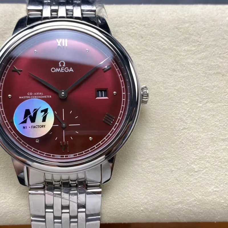 Omega De Ville 434.10.41.20.11.001 Replica - Quadrante Rosso Acciaio Inossidabile