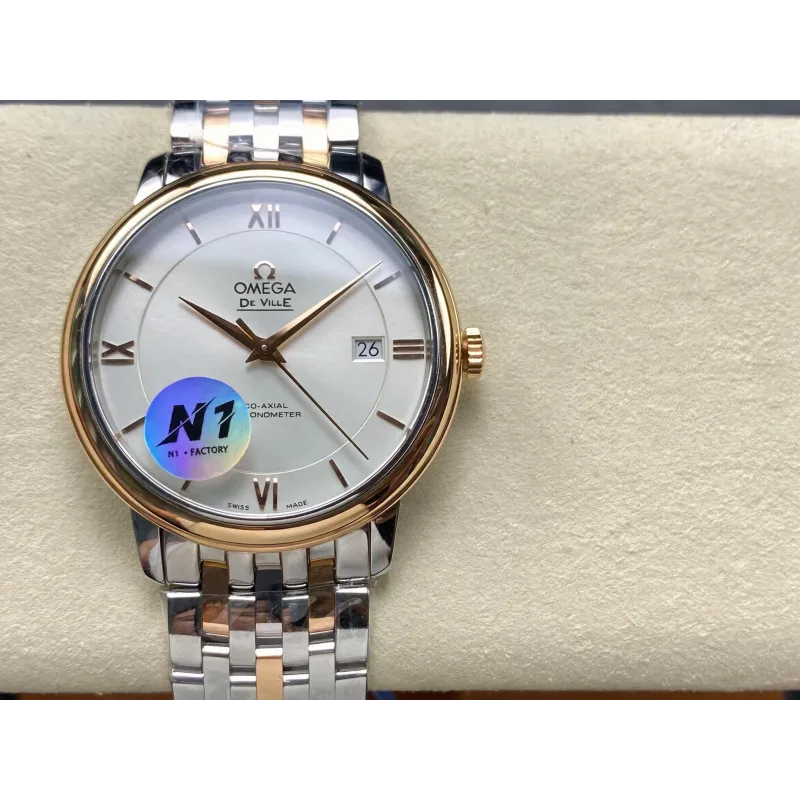 Omega De Ville 424.20.37.20.02.002 Replica - Quadrante Argento Acciaio Inossidabile