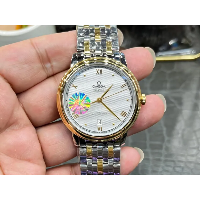 Omega De Ville 424.20.40.20.02.005 Replica - Quadrante Argento Bicolore