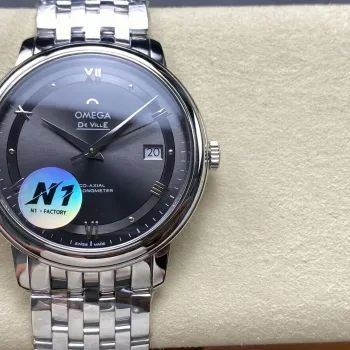 Omega De Ville 424.10.40.20.06.001 Replica - Quadrante Grigio Acciaio Inossidabile