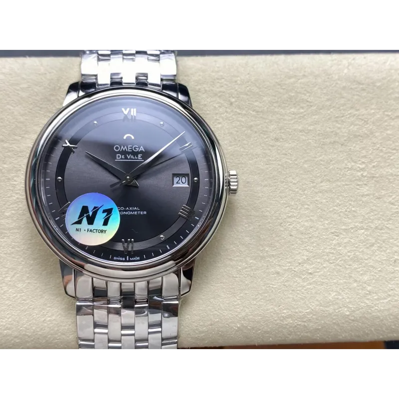 Omega De Ville 424.10.40.20.06.001 Replica - Quadrante Grigio Acciaio Inossidabile