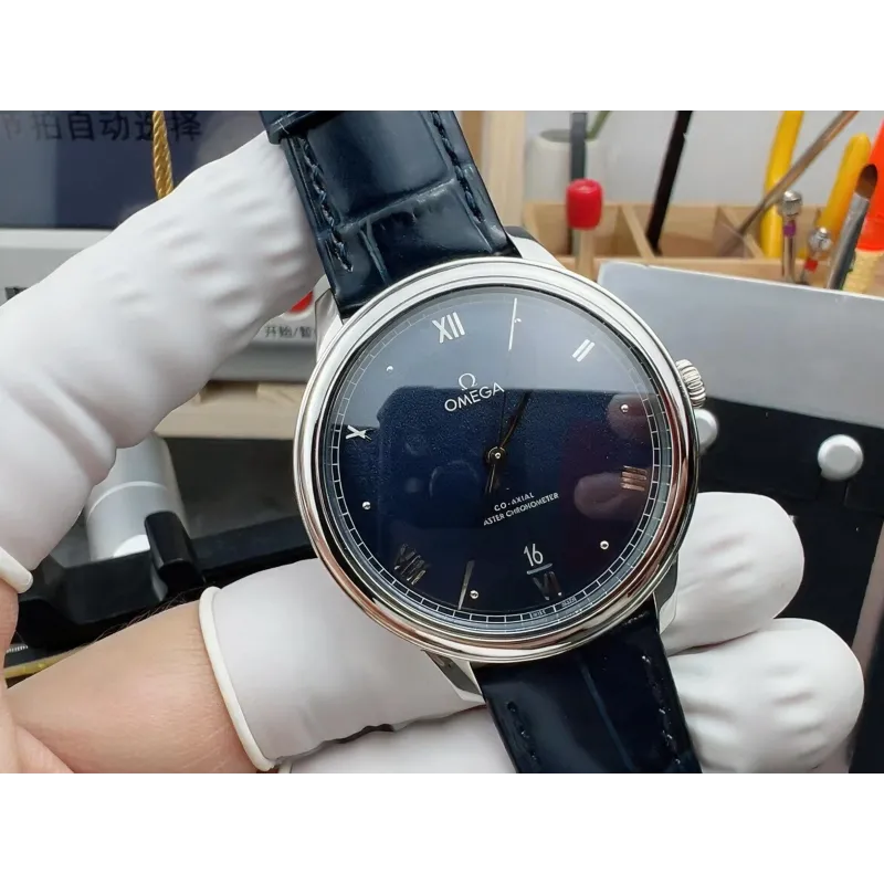 Omega De Ville 434.13.40.20.03.001 Replica - Quadrante Blu Acciaio Inossidabile