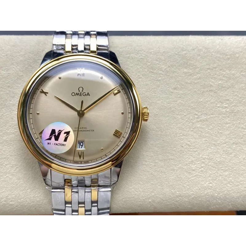 Omega De Ville 434.20.40.20.08.001 Replica - Quadrante Champagne Acciaio Inossidabile