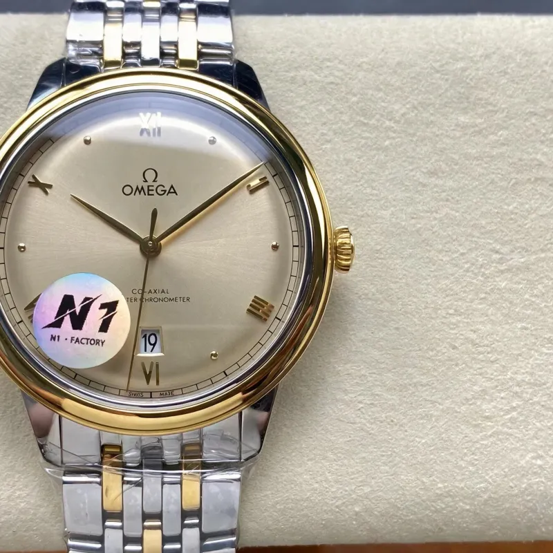 Omega De Ville 434.20.40.20.08.001 Replica - Quadrante Champagne Acciaio Inossidabile