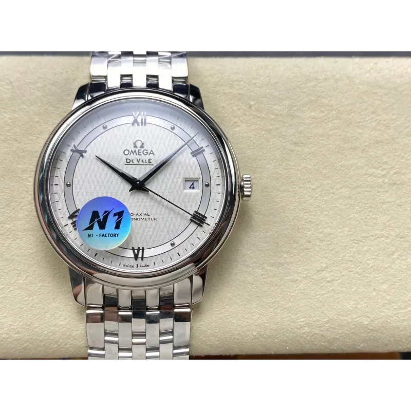 Omega De Ville 424.10.40.20.02.005 Replica - Quadrante Argento Acciaio Inossidabile